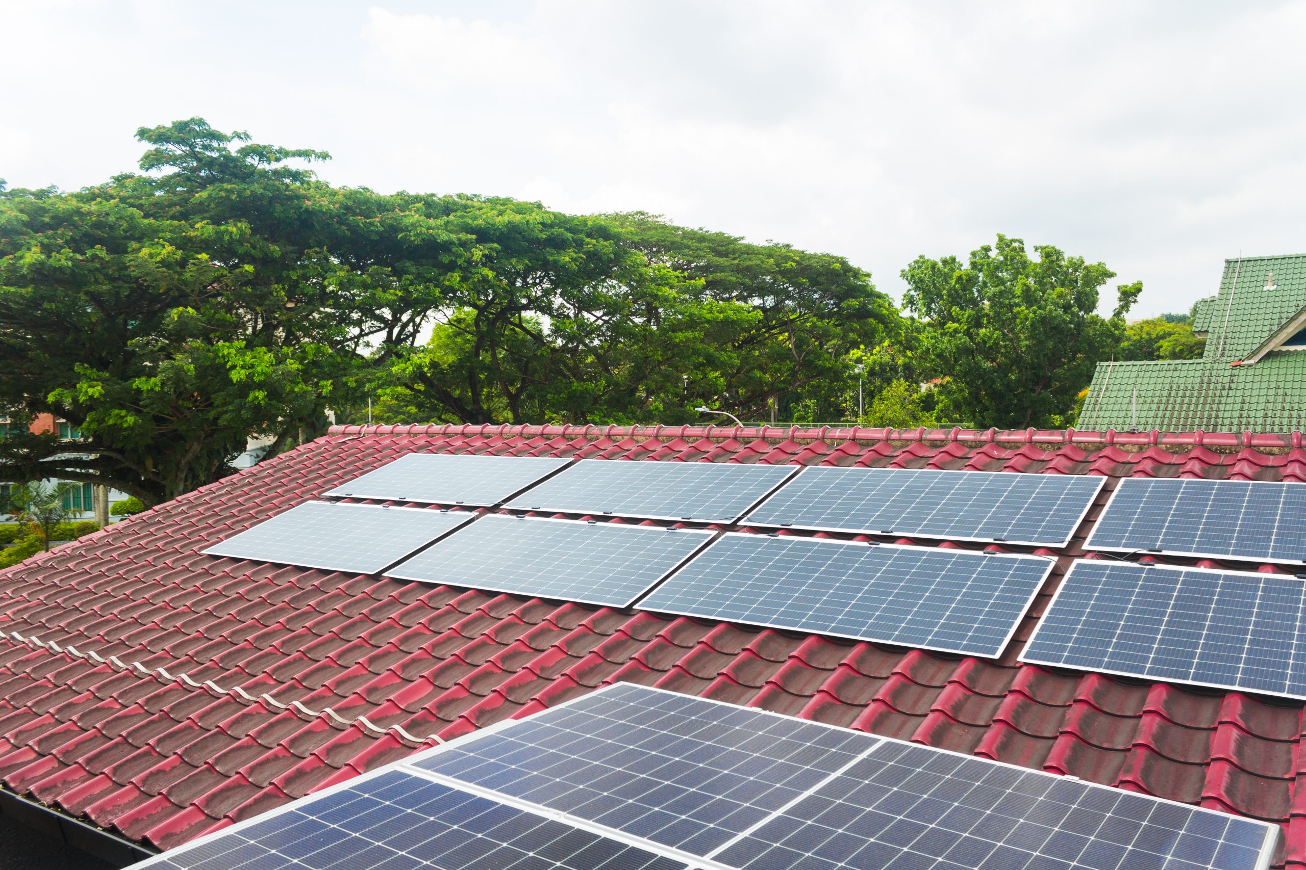 Solar power roof tiles set up on Singapore roofs
