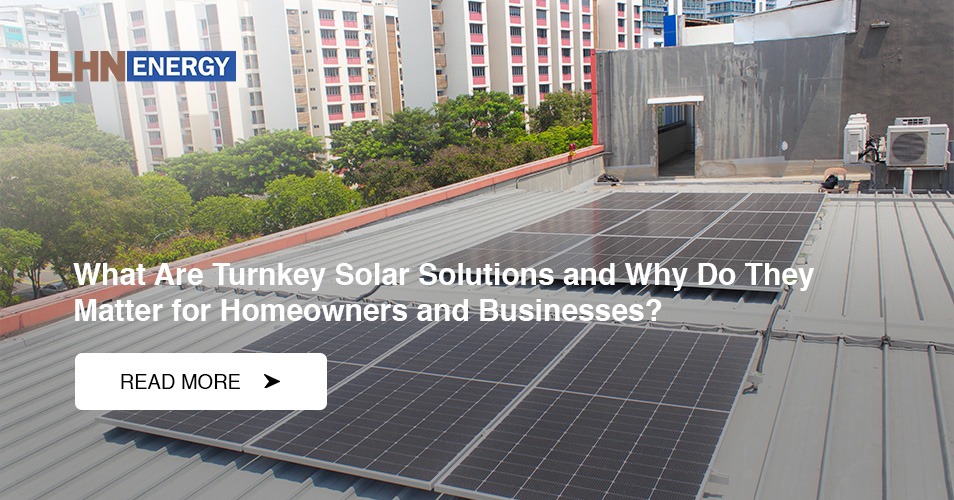 Turnkey solar panels installed on a commercial building rooftop.