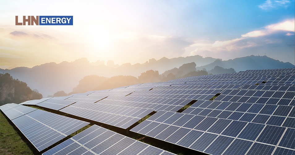 Sustainable energy awakens captivating solar panels at sunrise