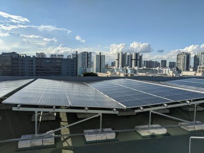 office roof with solar panel